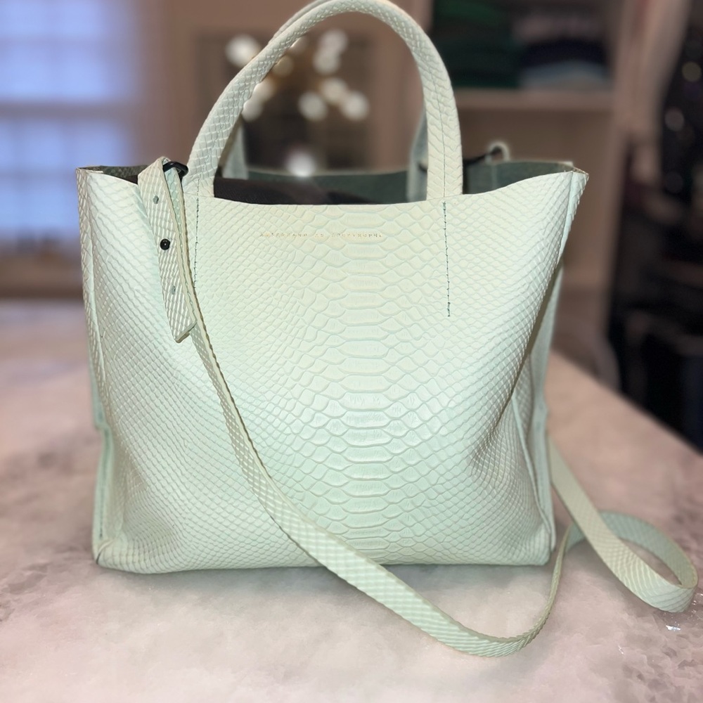 Ampersand as Apostophe Green python tote